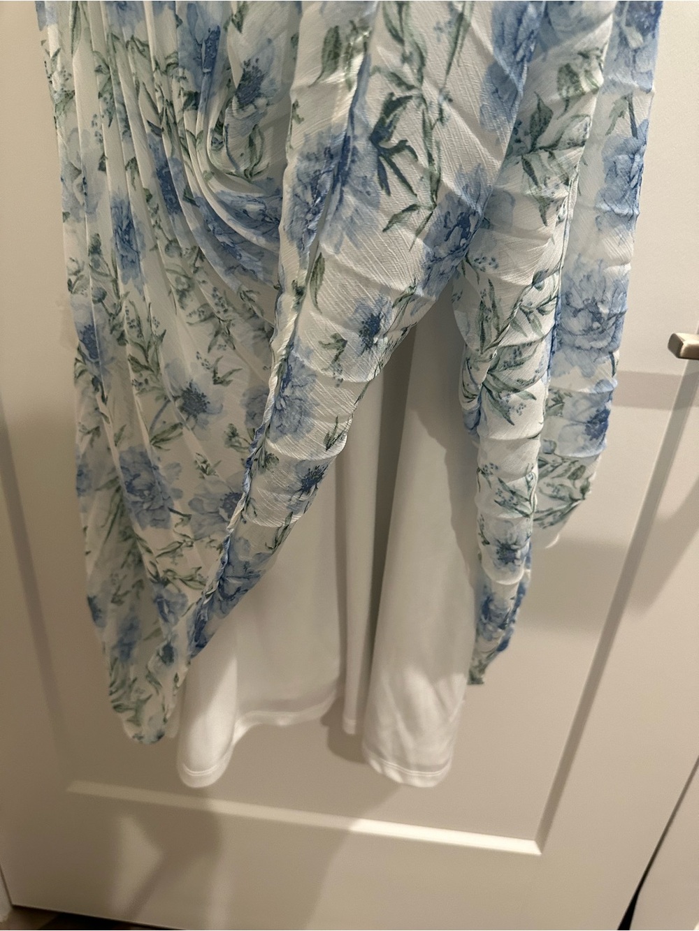 Women’s Blue Floral Spaghetti-Strap Dress - Picture 7 of 12